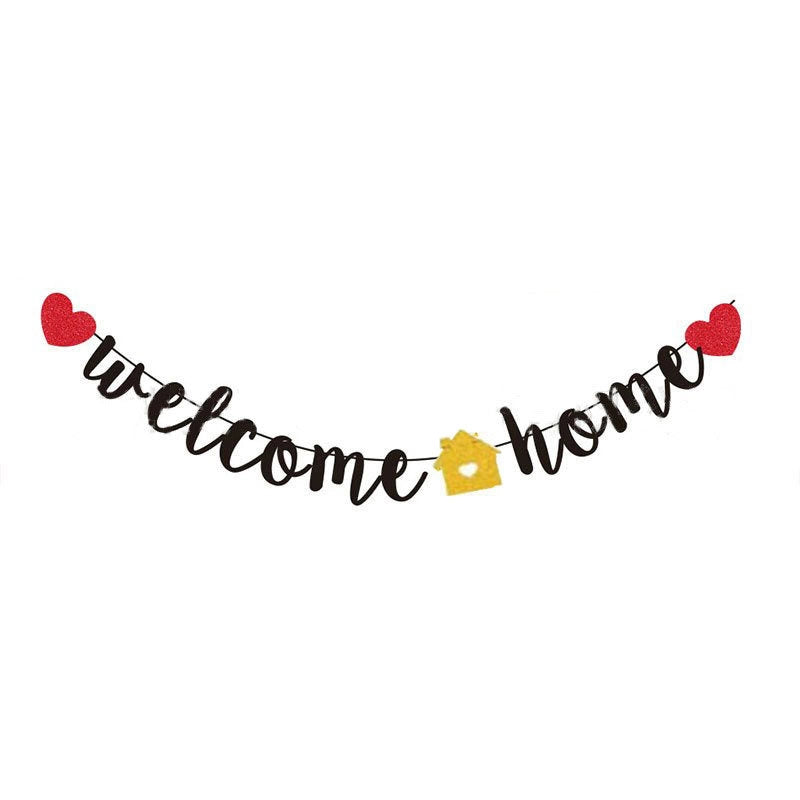 Welcome Home Decoration Pull Flag Welcome Home Decoration Family Activity Party Retirement Home Decoration Pull Flower