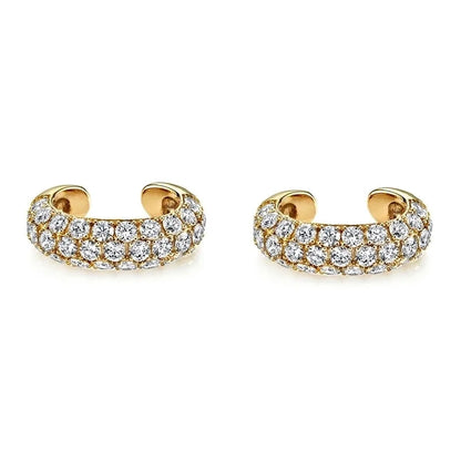 1 Pair IG Style French Style Geometric Copper Zircon 24K Gold Plated Hoop Earrings Ear Cuffs