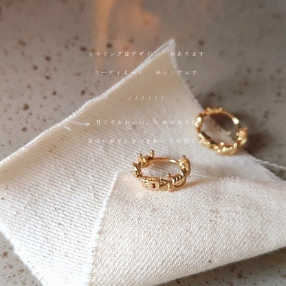 2 Pieces Retro Flower Copper Inlay Zircon Drop Earrings Ear Studs 1 Pair