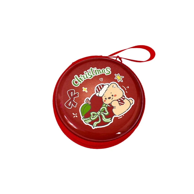 Unisex Animal Christmas Hat Tinplate Zipper Coin Purses