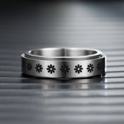 New Fashion Anti-anxiety Rotating Titanium Steel Decompression Couple Ring