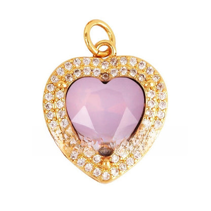 1 Piece Copper Geometric Heart Shape Snowflake Pendant Jewelry Accessories