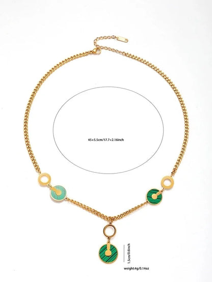 Minimalist Geometric Round Titanium Steel Fritillary Plating Inlay Bracelets Necklace