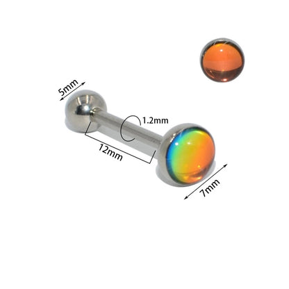 1 Piece Tongue Rings Minimalist Gradient Color 304 Stainless Steel Resin Polishing Resin Tongue Rings