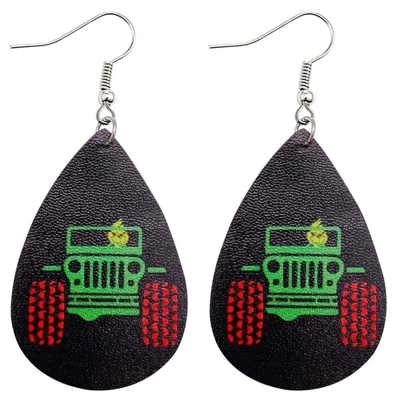 Novelty Water Droplets Pu Leather Women's Earrings 1 Pair