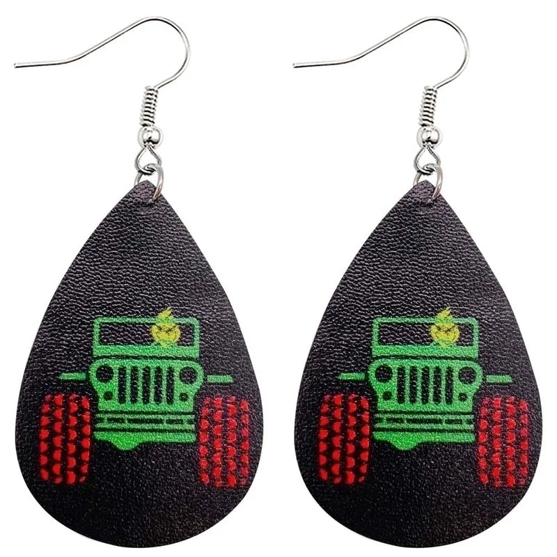 Novelty Water Droplets Pu Leather Women's Earrings 1 Pair