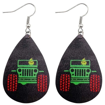 Novelty Water Droplets Pu Leather Women's Earrings 1 Pair