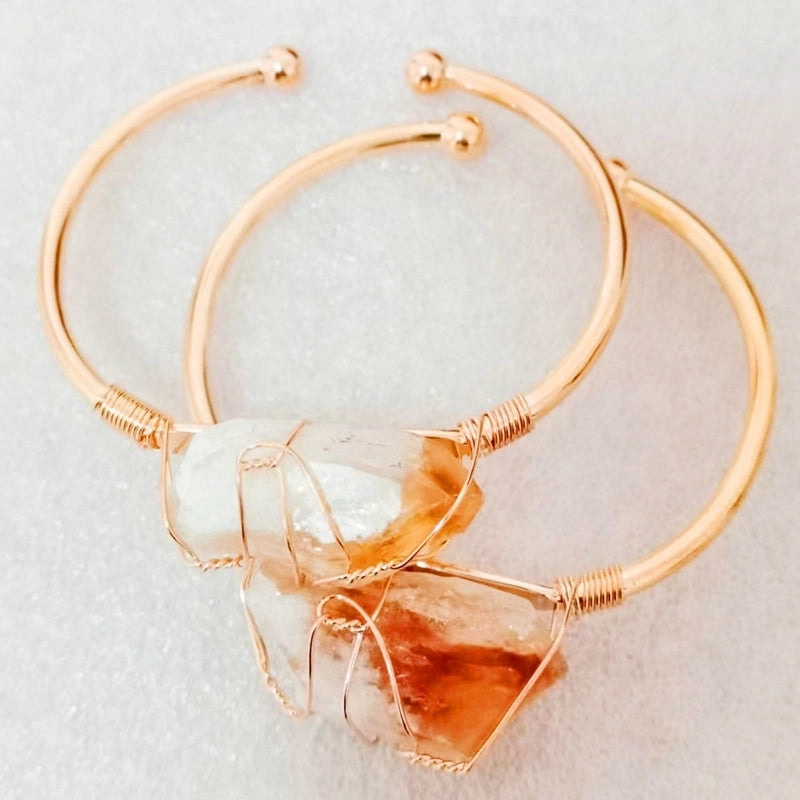 10 Pieces Ethnic Style Geometric Crystal Handmade Bangle