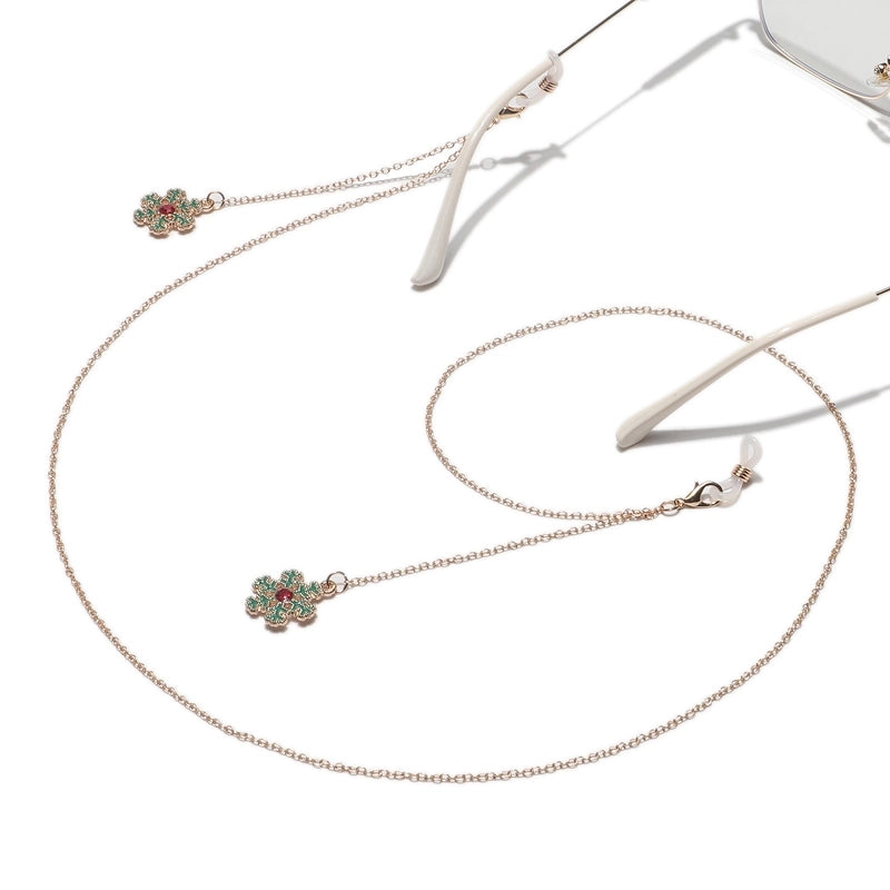 Cute Christmas Tree Santa Claus Bell Alloy Women's Glasses Chain Glasses Chain Glasses