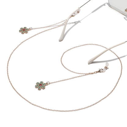 Cute Christmas Tree Santa Claus Bell Alloy Women's Glasses Chain Glasses Chain Glasses