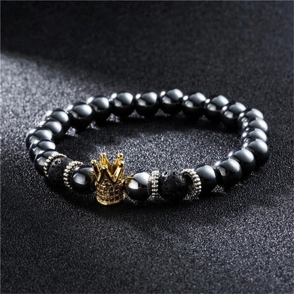 Fashion Frosted Natural Stone Crown Bracelets