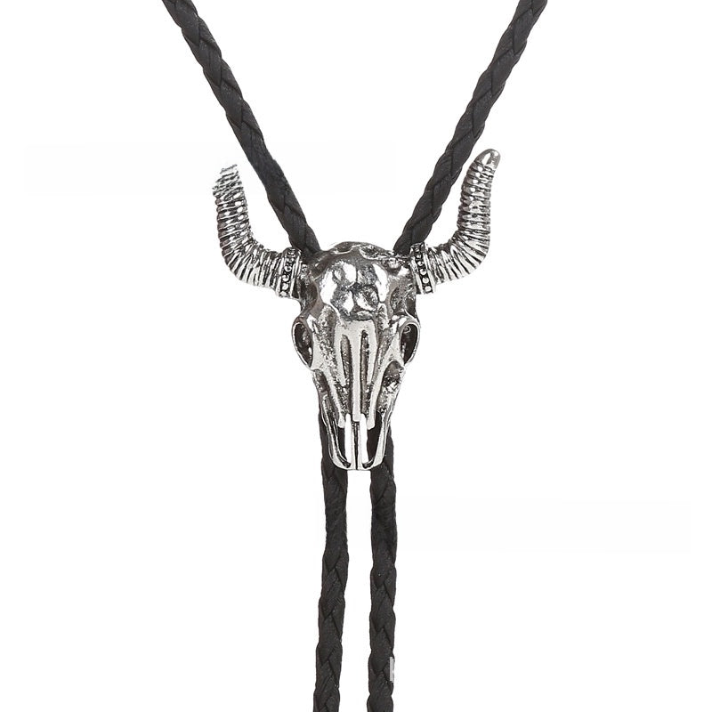 Punk Classic Style Star Cattle Skull Alloy Leather Rope Halloween Unisex Bolo Ties