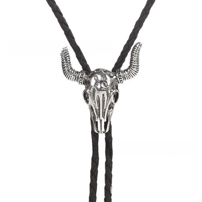 Punk Classic Style Star Cattle Skull Alloy Leather Rope Halloween Unisex Bolo Ties