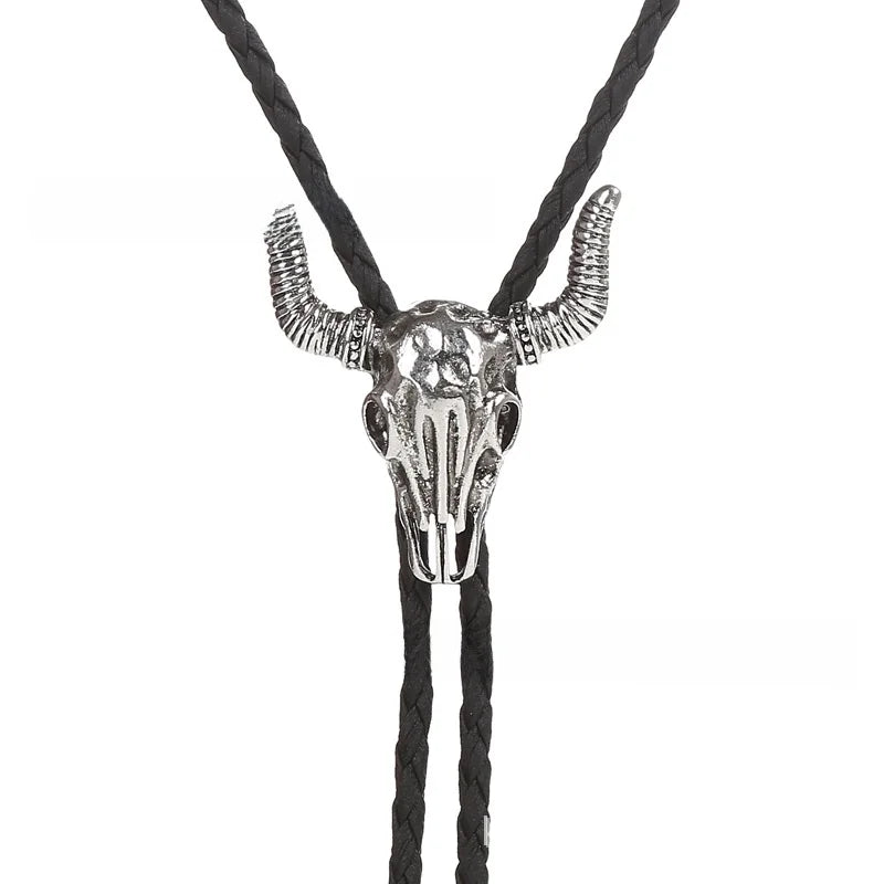 Punk Classic Style Star Cattle Skull Alloy Leather Rope Halloween Unisex Bolo Ties