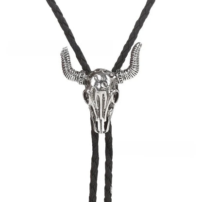 Punk Classic Style Star Cattle Skull Alloy Leather Rope Halloween Unisex Bolo Ties