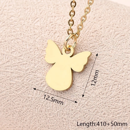 Casual Modern Style Minimalist Angel Ghost Skull 304 Stainless Steel Gold Plated Polishing Plating Pendant Necklace