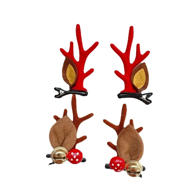 Christmas Cute Women's Christmas Tree Santa Claus Snowman Sequins Plush Hair Clip