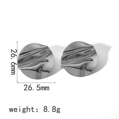 1 Pair Minimalist Quadrilateral Circle Heart Shape Polishing Plating 304 Stainless Steel 18K Gold Plated Ear Studs