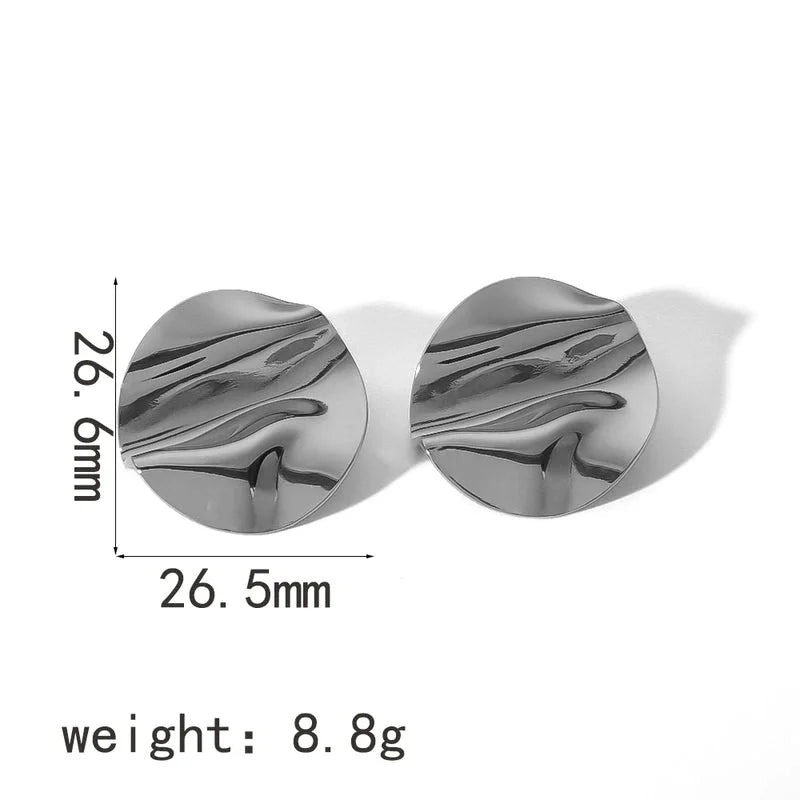 1 Pair Minimalist Quadrilateral Circle Heart Shape Polishing Plating 304 Stainless Steel 18K Gold Plated Ear Studs