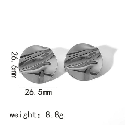 1 Pair Minimalist Quadrilateral Circle Heart Shape Polishing Plating 304 Stainless Steel 18K Gold Plated Ear Studs