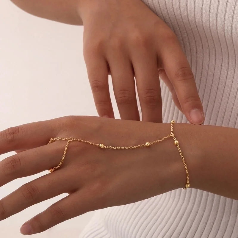 IG Style Round Heart Shape 201 Stainless Steel 18K Gold Plated Artificial Pearls Zircon Cable Chain Bracelets In Bulk