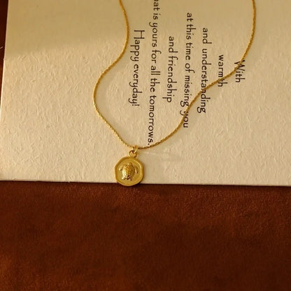 Vacation Marine Style Beach Tortoise Starfish Hippocampus 304 Stainless Steel 18K Gold Plated Pendant Necklace