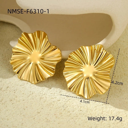 1 Pair Elegant Retro Geometric Plating 304 Stainless Steel Ear Studs