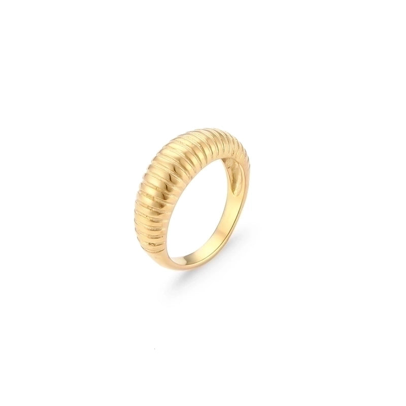 Minimalist Solid Color 304 Stainless Steel 18K Gold Plated Plating Rings