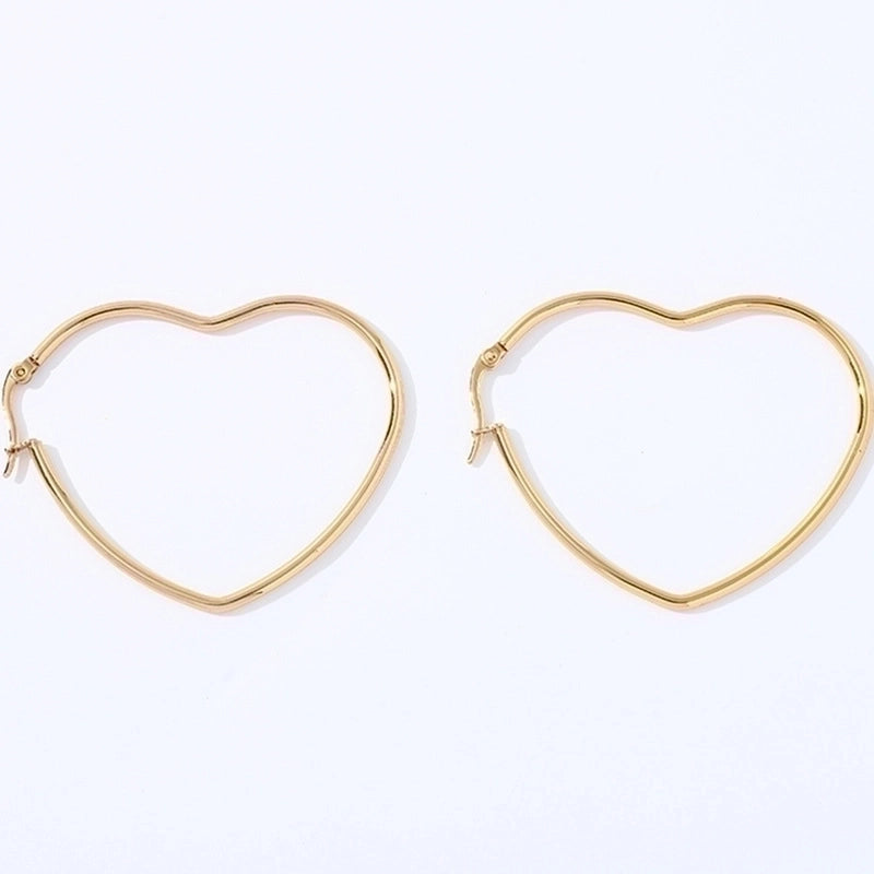 1 Pair Fashion Star Heart Shape Butterfly Plating Hollow Out 201 Stainless Steel 18K Gold Plated Earrings