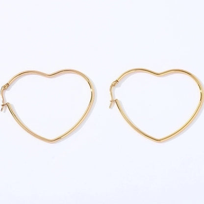 1 Pair Fashion Star Heart Shape Butterfly Plating Hollow Out 201 Stainless Steel 18K Gold Plated Earrings