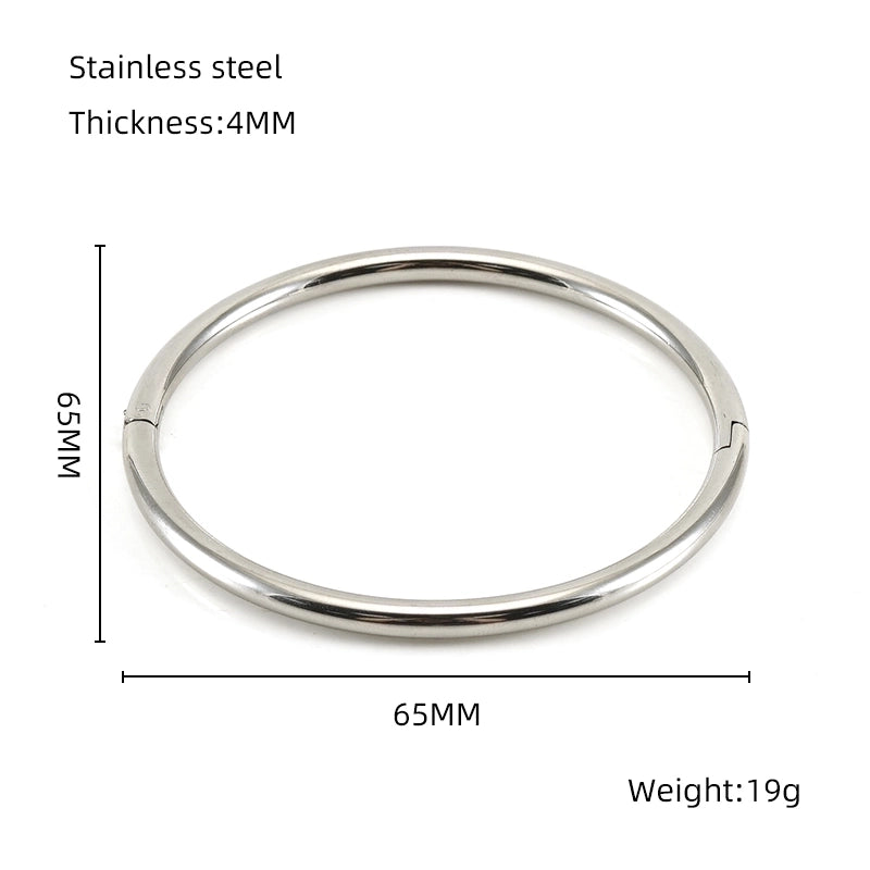 Minimalist Solid Color Stainless Steel 18K Gold Plated Titanium Steel Bangle In Bulk