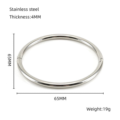 Minimalist Solid Color Stainless Steel 18K Gold Plated Titanium Steel Bangle In Bulk