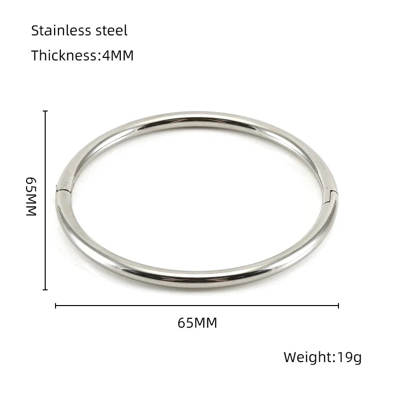 Minimalist Solid Color Stainless Steel 18K Gold Plated Titanium Steel Bangle In Bulk