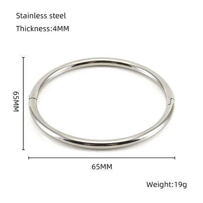 Minimalist Solid Color Stainless Steel 18K Gold Plated Titanium Steel Bangle In Bulk