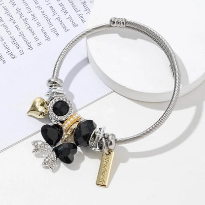 Elegant Butterfly 304 Stainless Steel Alloy Bangle In Bulk