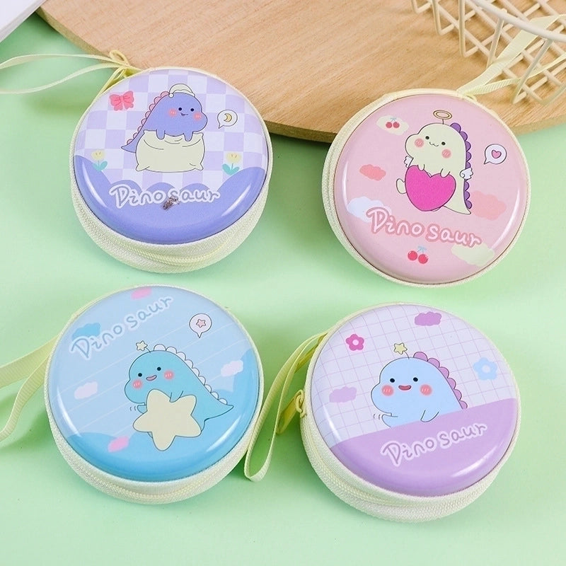 3 Pieces Women'S Cartoon Tinplate Zipper Coin Purses
