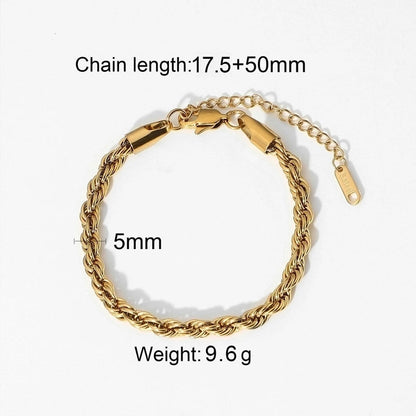 IG Style Minimalist Geometric Stainless Steel 18K Gold Plated Zircon Bracelets Bangle In Bulk