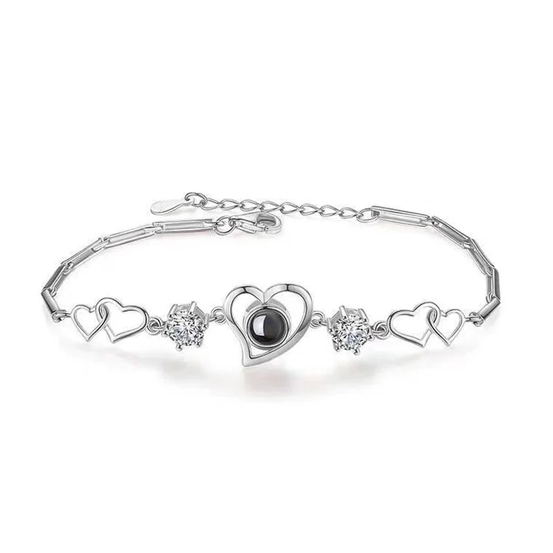 Love Bracelet Women's Fashion Light Luxury 100 Languages I Love You Projection Photos Customized Christmas Gifts