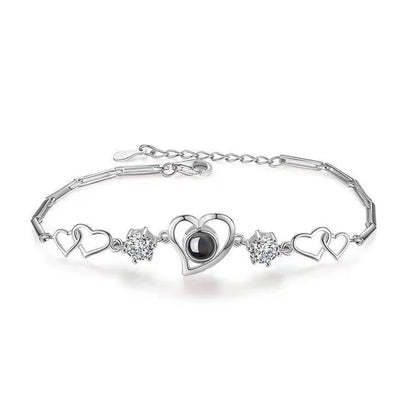 Love Bracelet Women's Fashion Light Luxury 100 Languages I Love You Projection Photos Customized Christmas Gifts