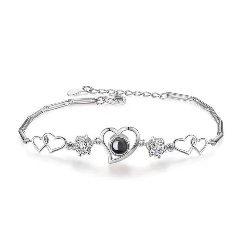 Love Bracelet Women's Fashion Light Luxury 100 Languages I Love You Projection Photos Customized Christmas Gifts