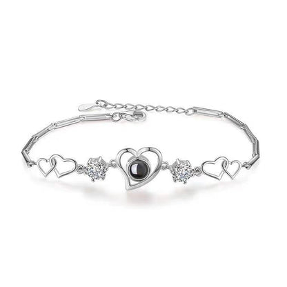 Love Bracelet Women's Fashion Light Luxury 100 Languages I Love You Projection Photos Customized Christmas Gifts