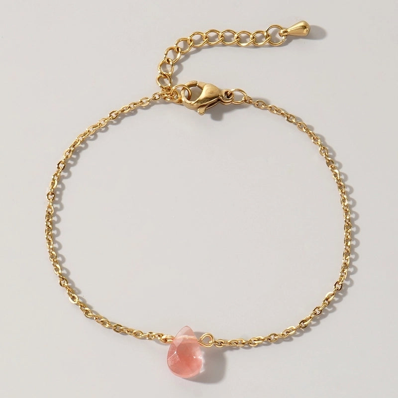 Basic Minimalist Classic Style Geometric 304 Stainless Steel Semi-precious Stone Bracelets In Bulk