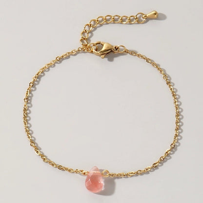 Basic Minimalist Classic Style Geometric 304 Stainless Steel Semi-precious Stone Bracelets In Bulk