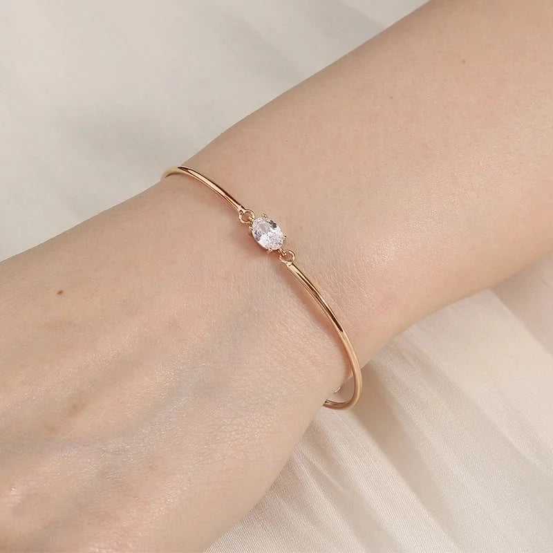 Fashion Geometric Copper Zircon Bracelets In Bulk