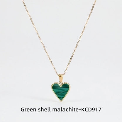 3 Pieces Fashion Heart Shape 304 Stainless Steel Shell 16K Gold Plated White Gold Plated Gold Plated Inlay Earrings Necklace