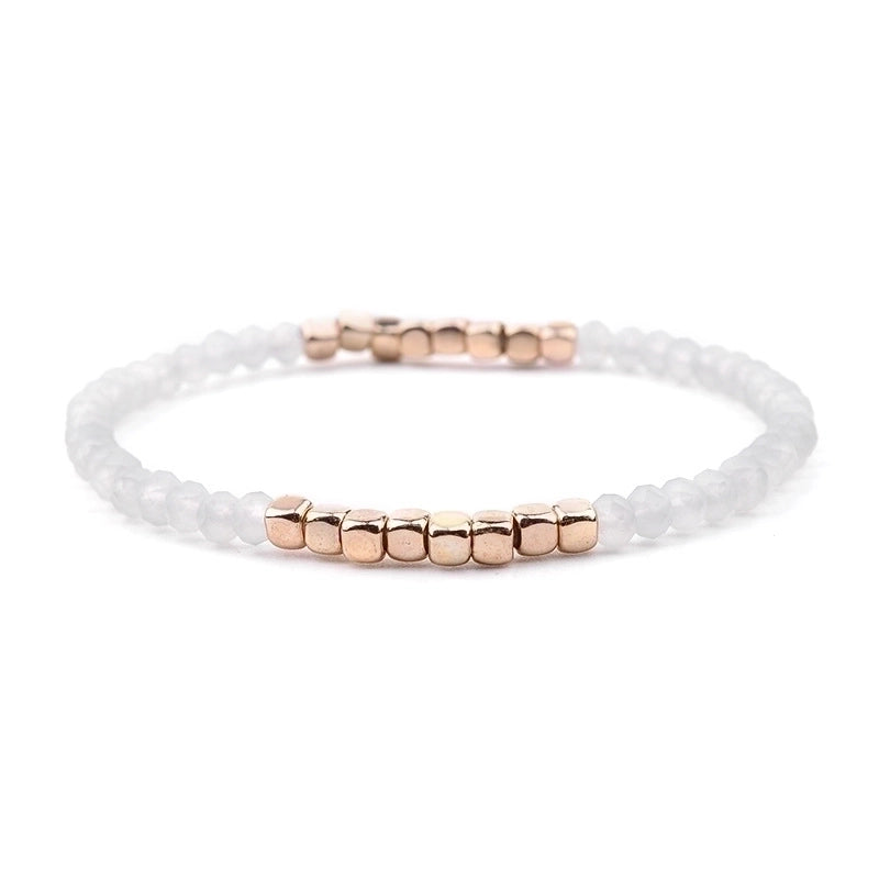 Minimalist Geometric Beaded Crystal Bracelets