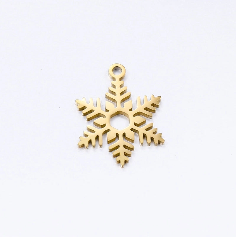 5 PCS/Package 13*16mm 14*19mm 304 Stainless Steel Christmas Tree Snowman Snowflake Pendant Jewelry Accessories