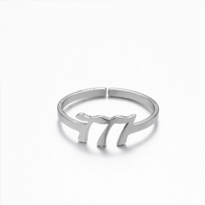 Retro Letter 201 Stainless Steel 18K Gold Plated Plating Open Ring