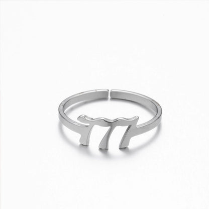 Retro Letter 201 Stainless Steel 18K Gold Plated Plating Open Ring