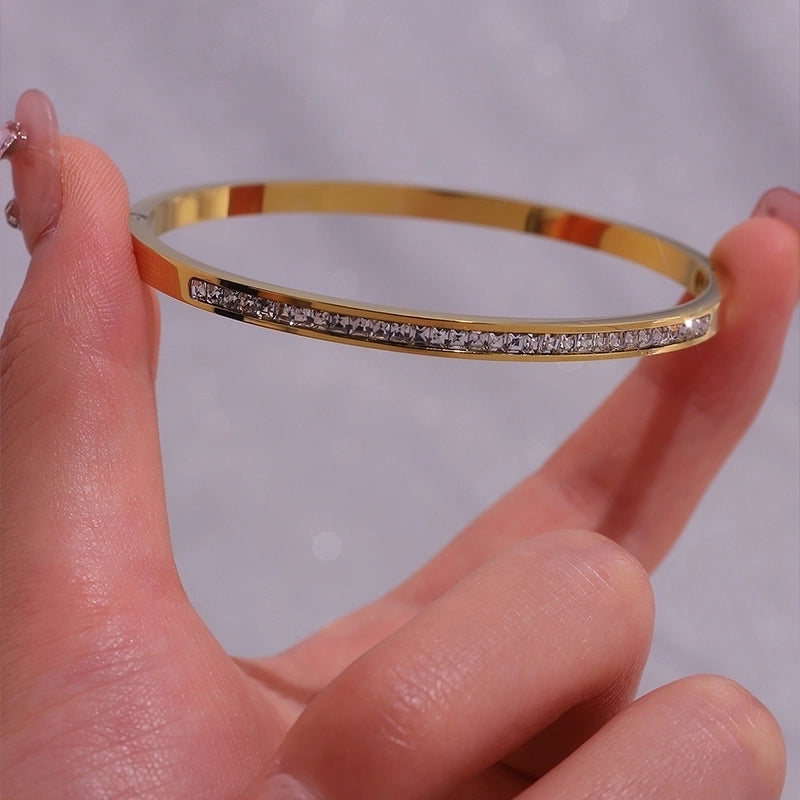 Casual Elegant Minimalist Solid Color 304 Stainless Steel Bangle In Bulk